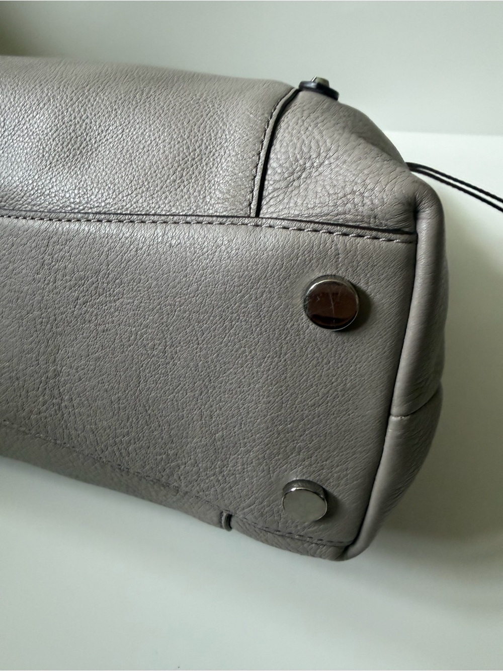 Michael Kors Gray Pebbled Leather Tote Shoulder Bag - Picture 5 of 7